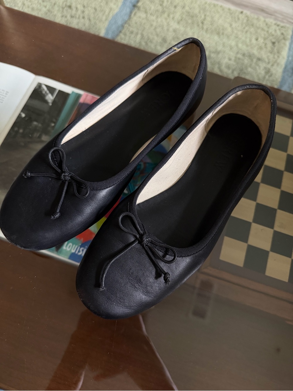 J CREW • black leather andie ballet flats - Picture 2 of 8